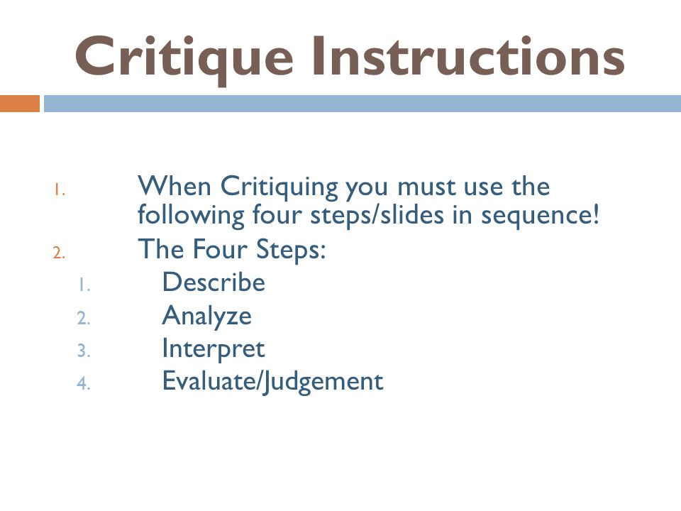 Critique Instructions