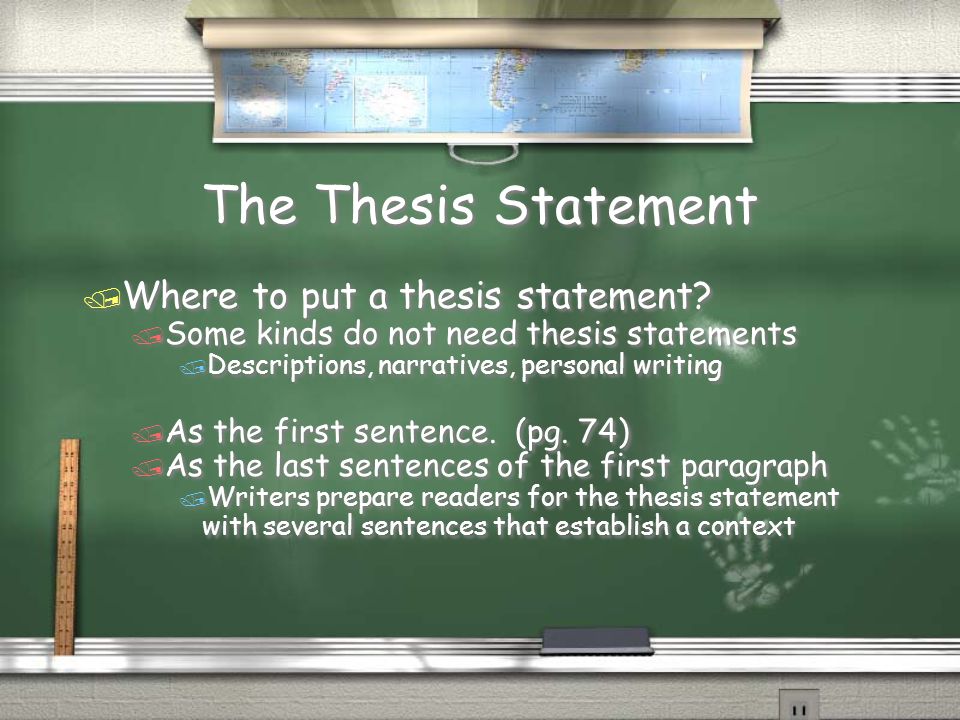 The Thesis Statement Where to put a thesis statement