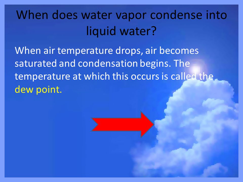 When does water vapor condense into liquid water