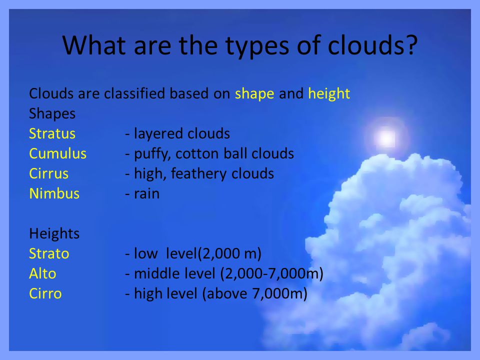 What are the types of clouds