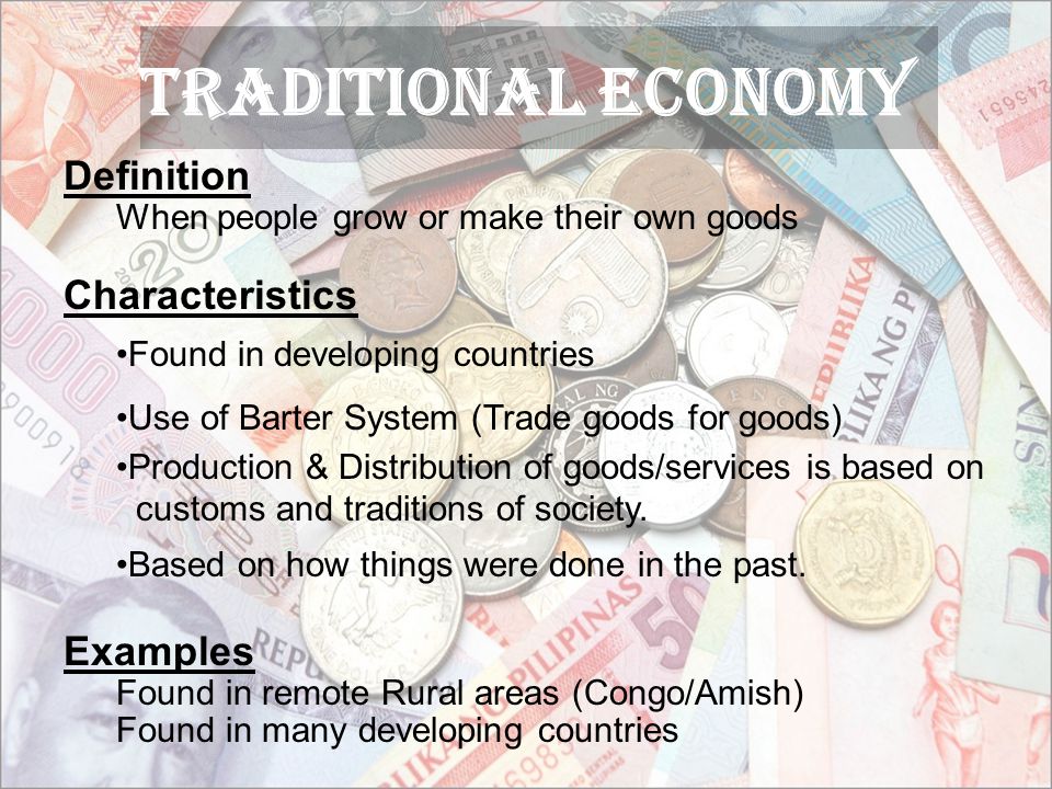 Traditional Economy Definition Characteristics Examples