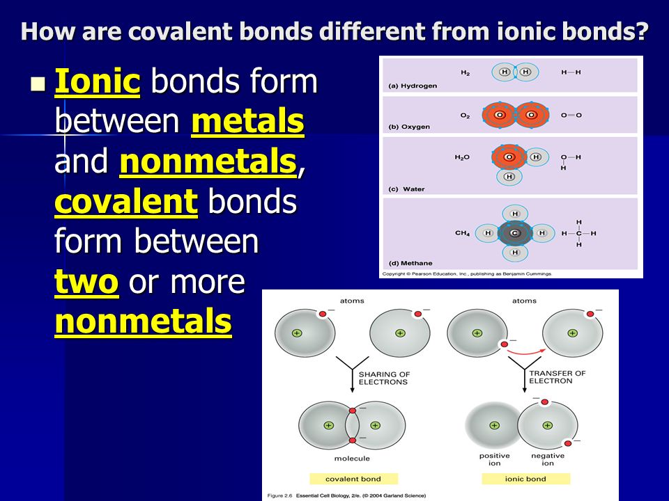How are covalent bonds different from ionic bonds