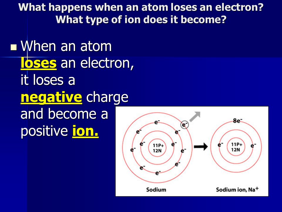 What happens when an atom loses an electron