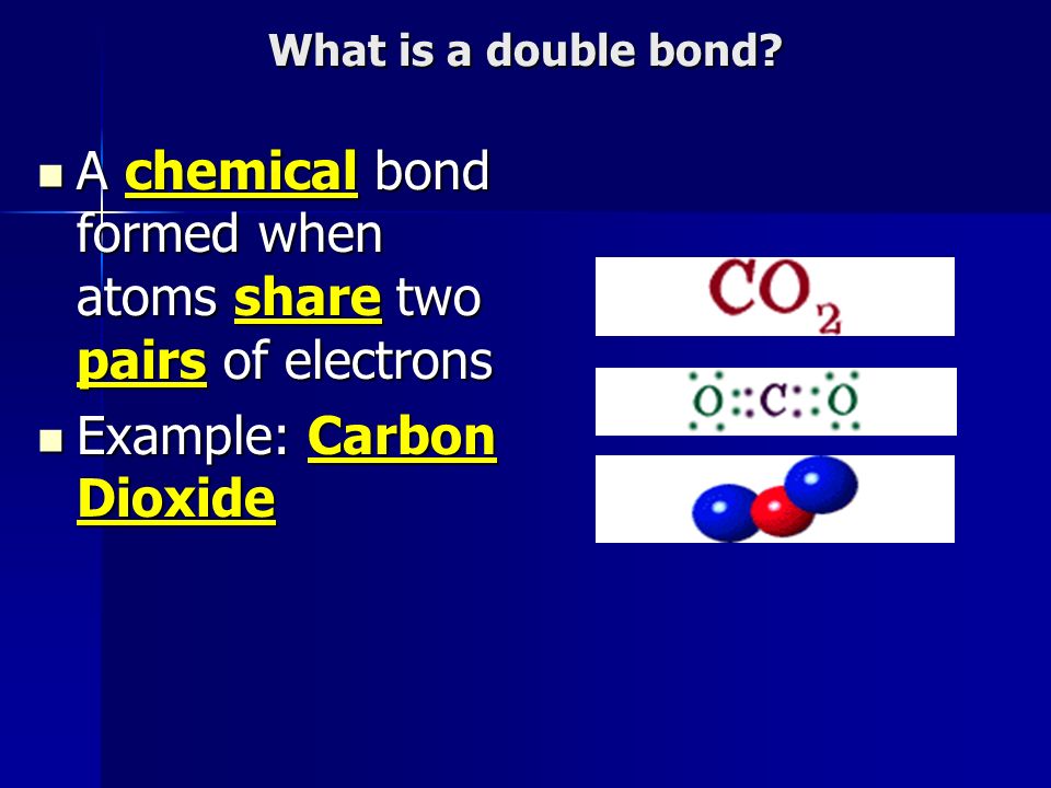 A chemical bond formed when atoms share two pairs of electrons