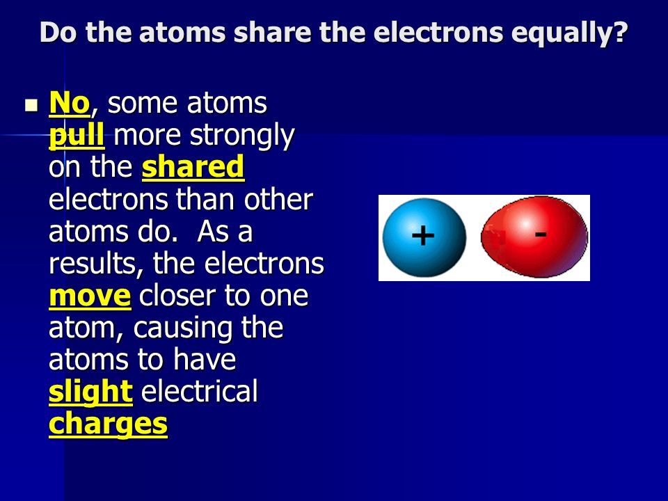 Do the atoms share the electrons equally