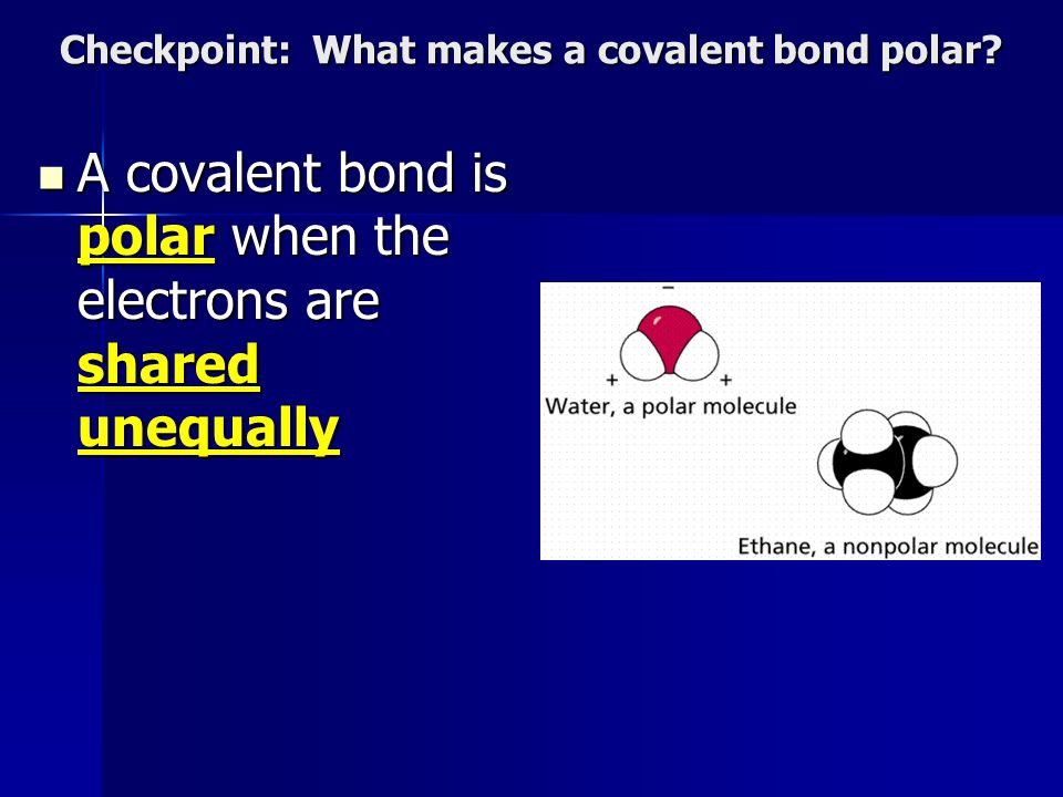 Checkpoint: What makes a covalent bond polar