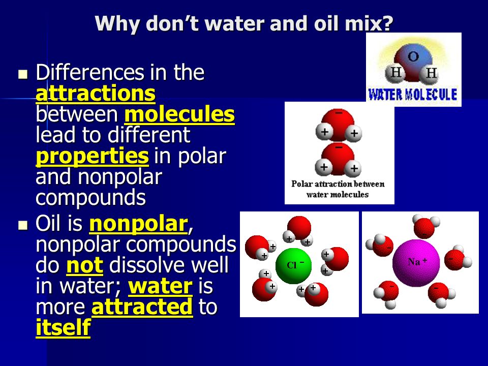 Why don’t water and oil mix