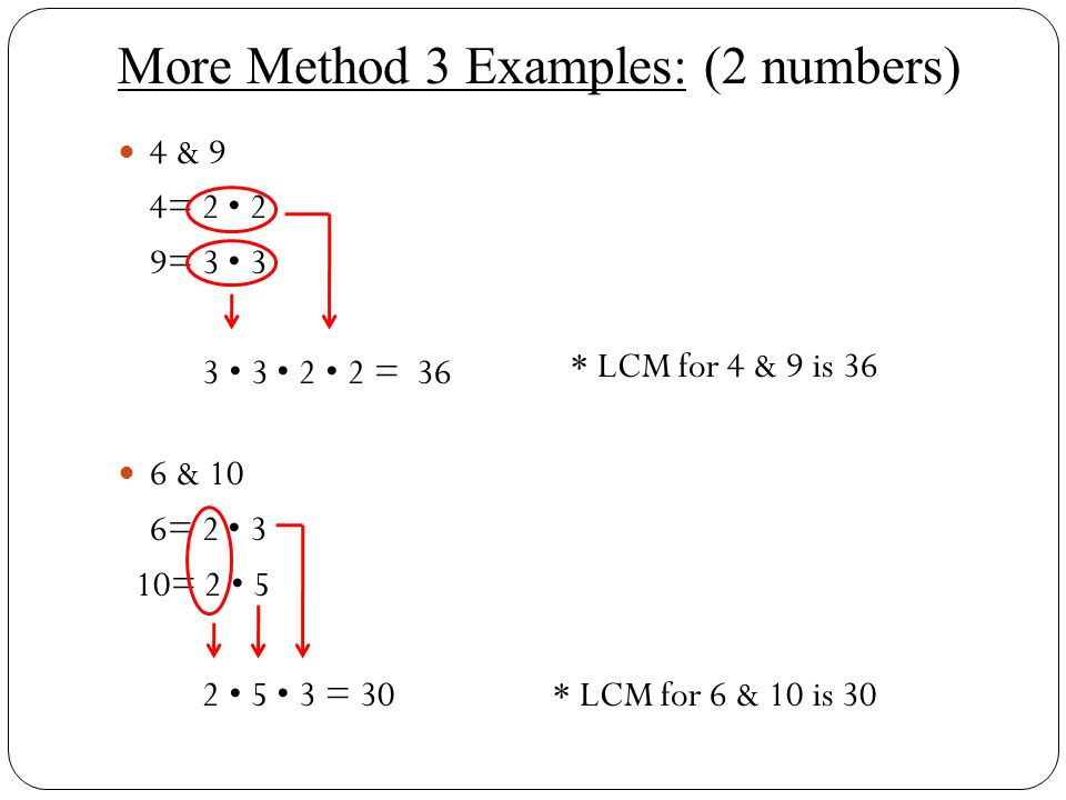 More Method 3 Examples: (2 numbers)