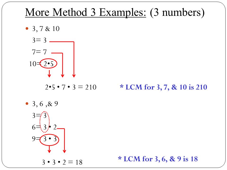 More Method 3 Examples: (3 numbers)