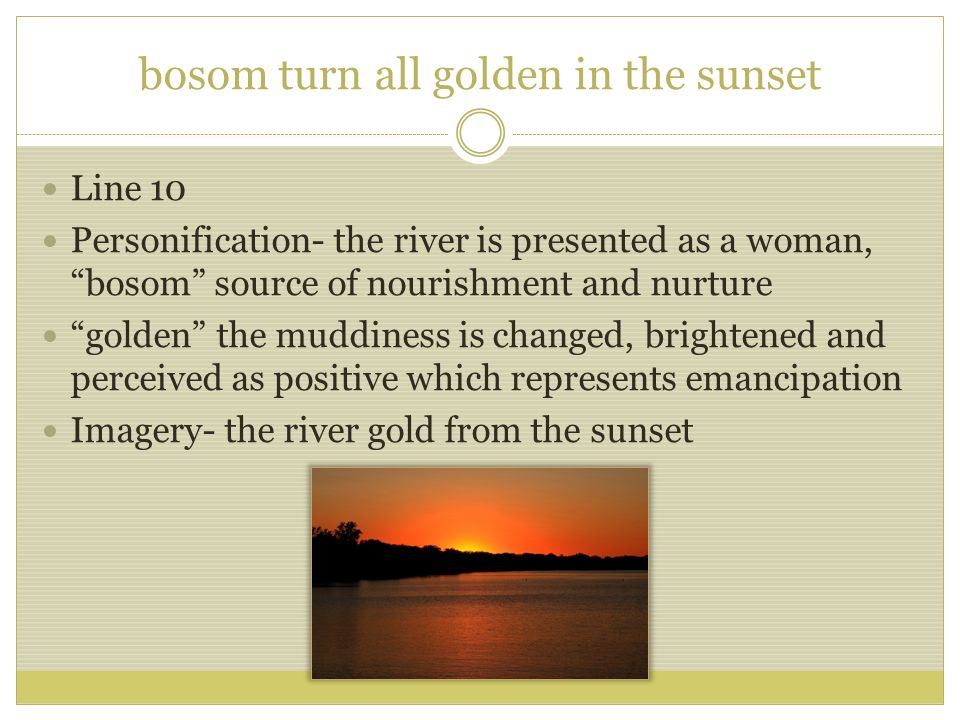 bosom turn all golden in the sunset