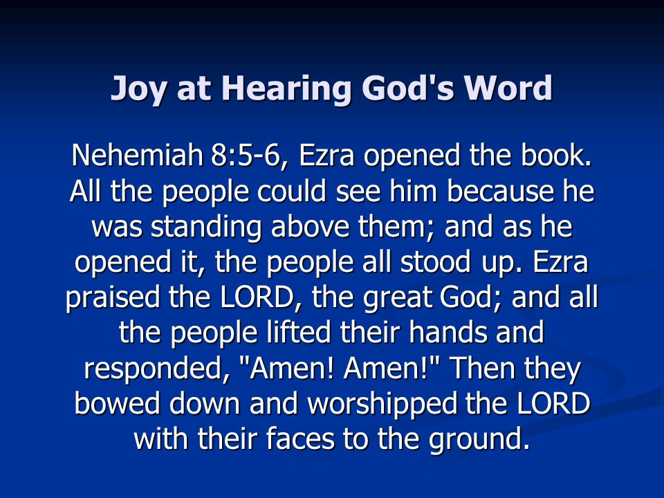 Joy at Hearing God s Word