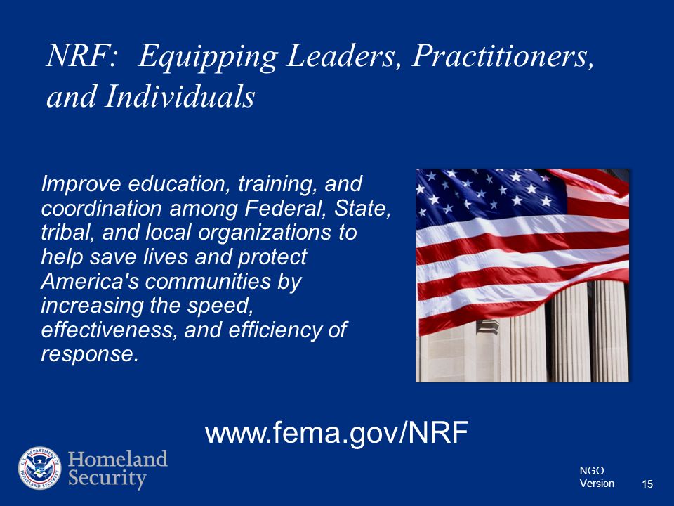 NRF: Equipping Leaders, Practitioners, and Individuals