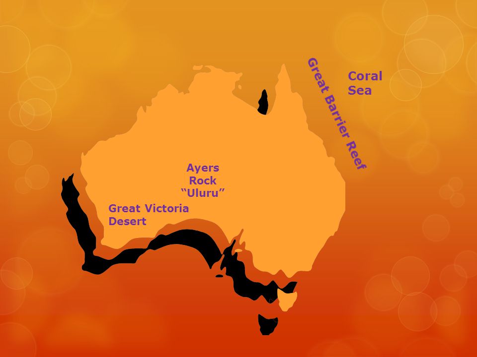 Coral Sea Great Barrier Reef Ayers Rock Uluru Great Victoria Desert