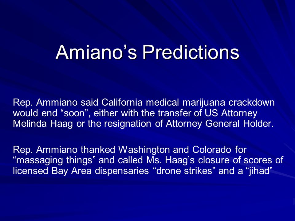 Amiano’s Predictions