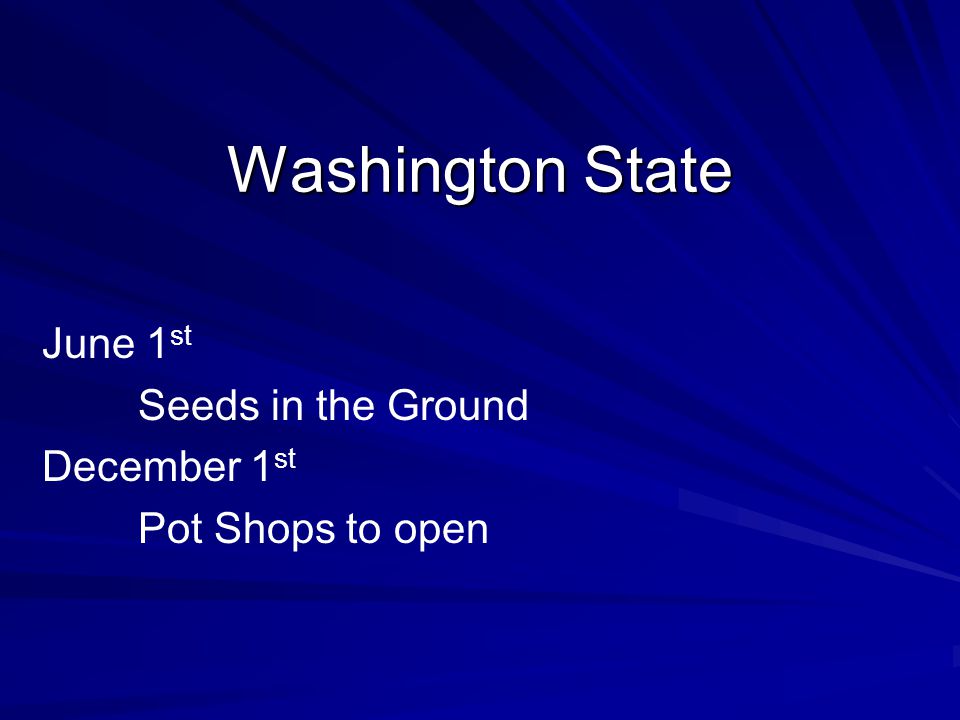 June 1st Seeds in the Ground December 1st Pot Shops to open