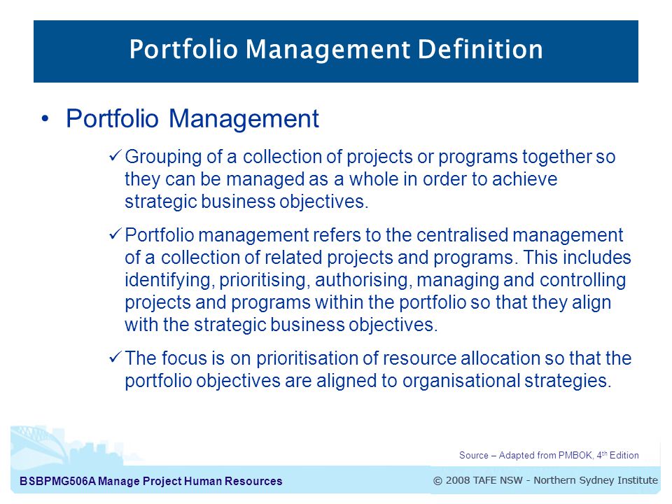 Portfolio Management Definition