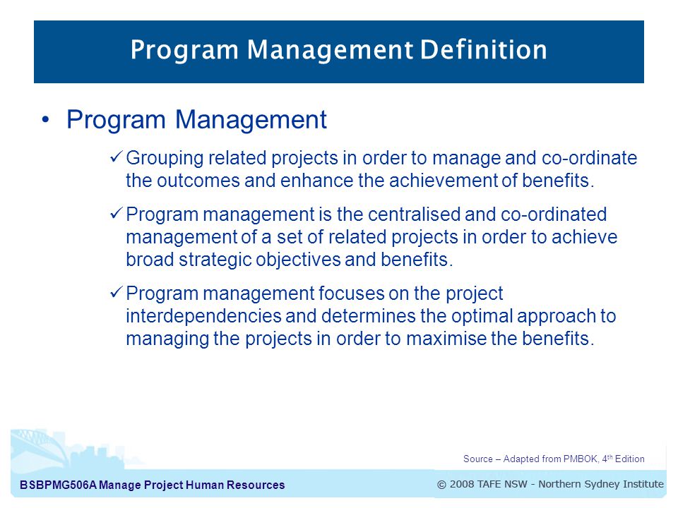 Program Management Definition