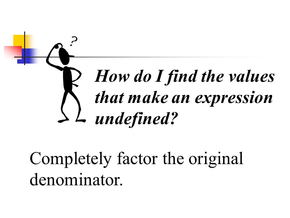 How do I find the values that make an expression undefined