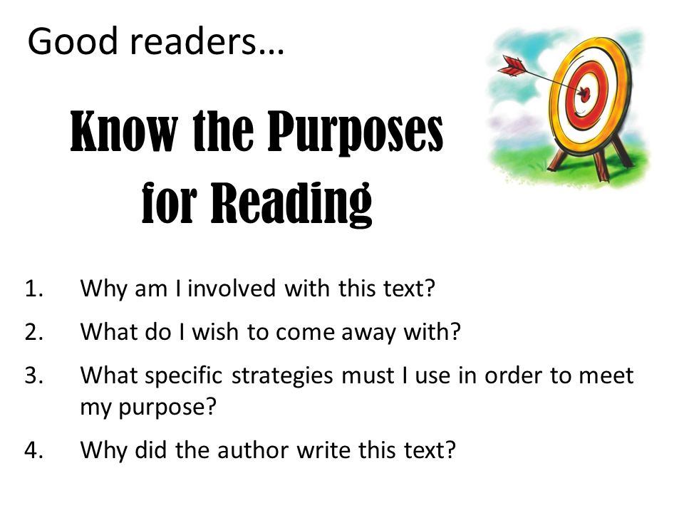 Know the Purposes for Reading