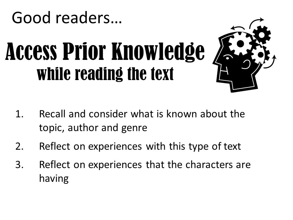 Access Prior Knowledge while reading the text
