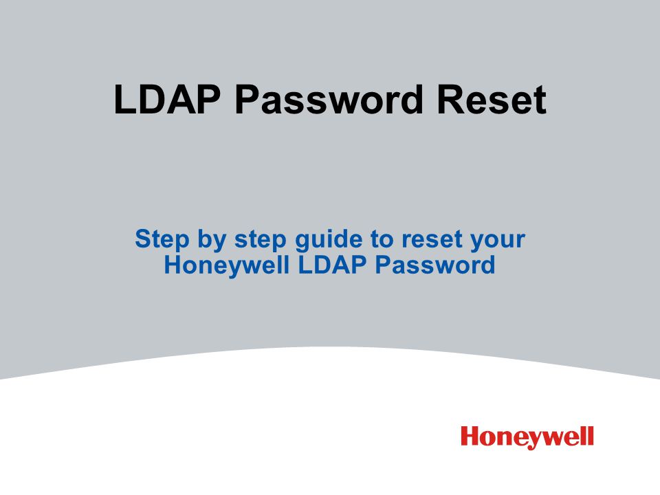 Step by step guide to reset your Honeywell LDAP Password