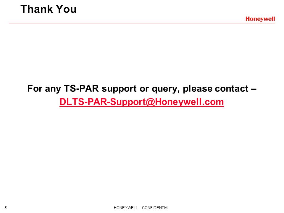 For any TS-PAR support or query, please contact –