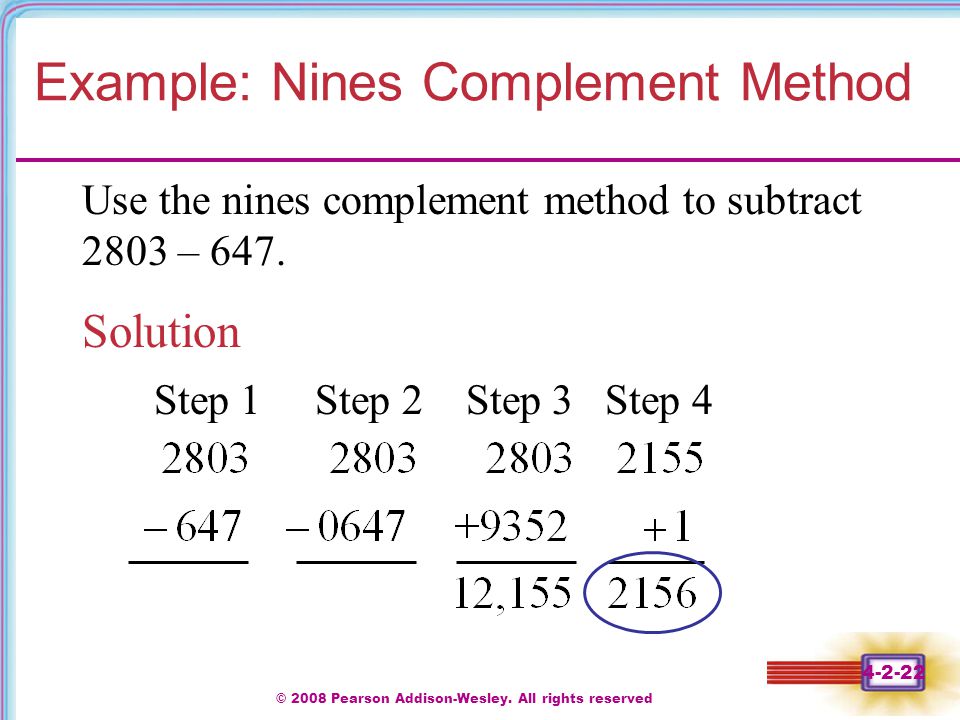 Example: Nines Complement Method