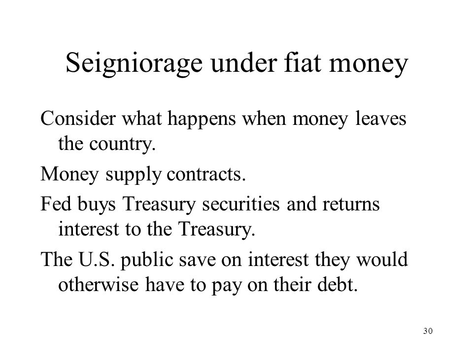 Seigniorage under fiat money