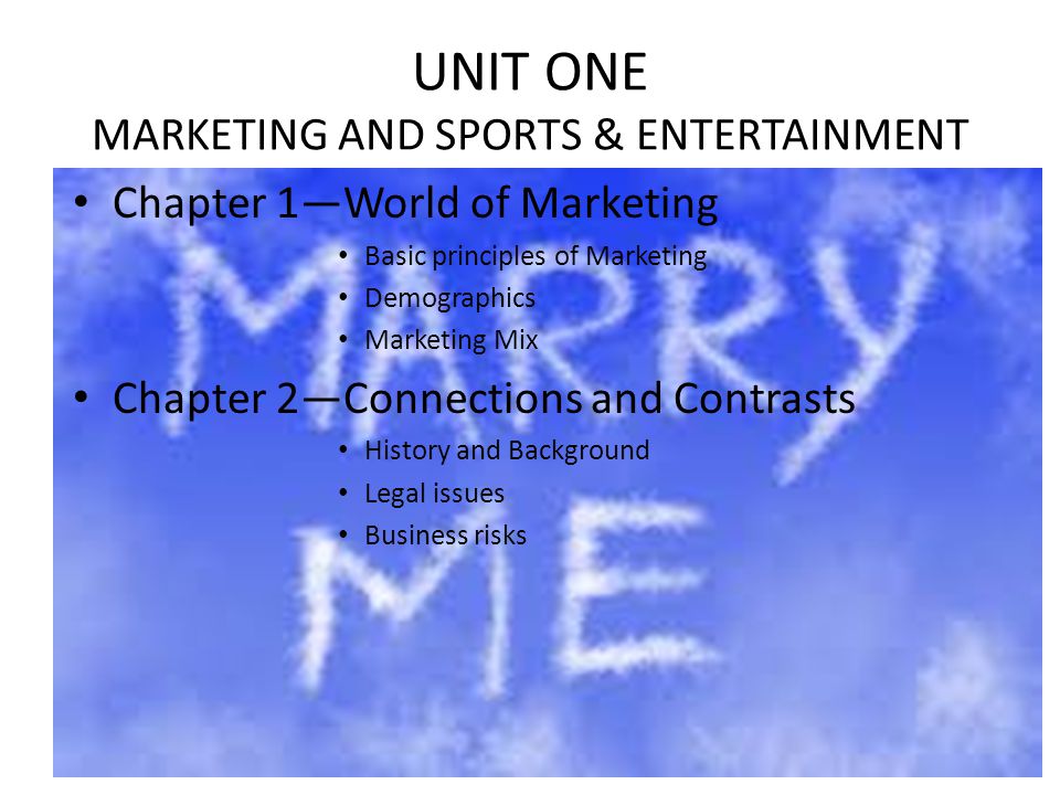 UNIT ONE MARKETING AND SPORTS & ENTERTAINMENT