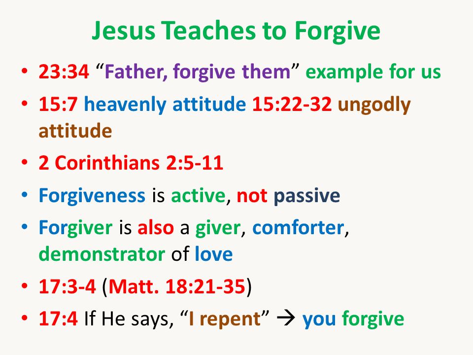 Jesus Teaches to Forgive