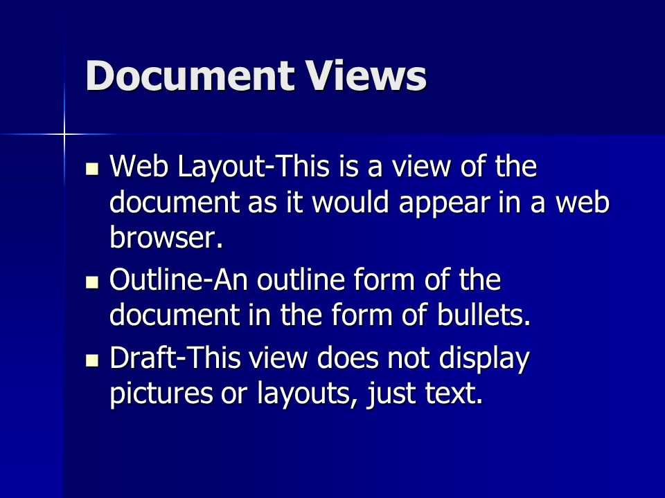 Document Views Web Layout-This is a view of the document as it would appear in a web browser.