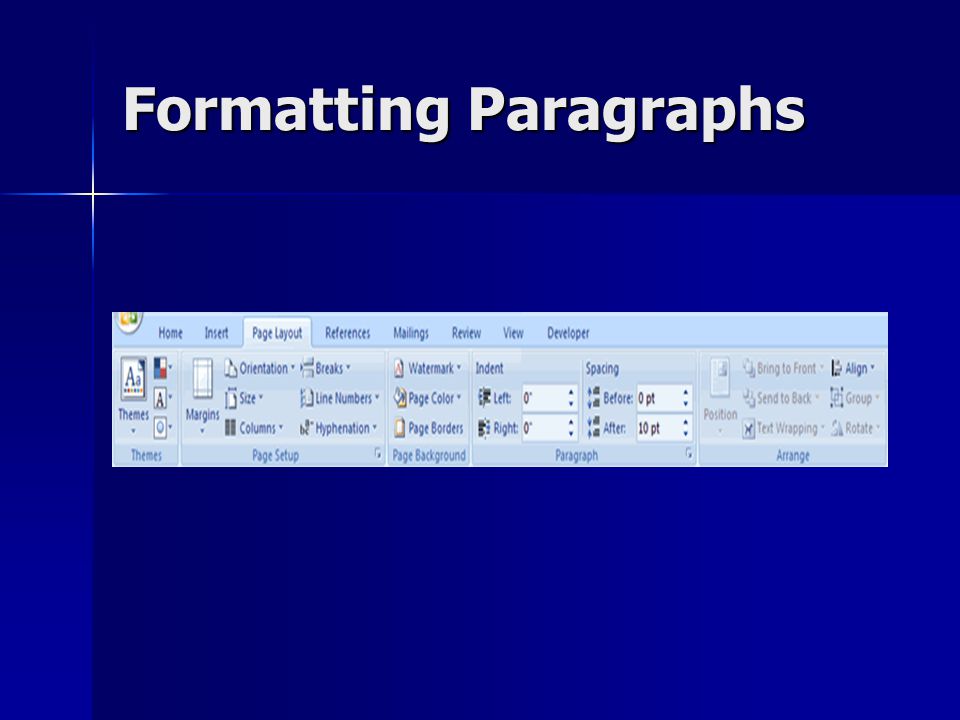 Formatting Paragraphs