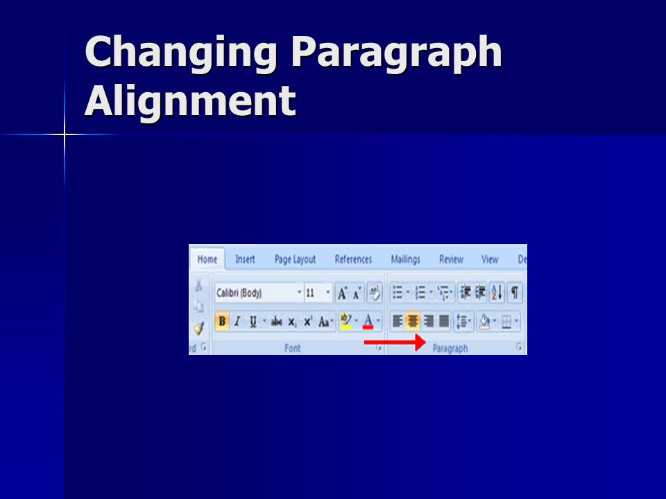 Changing Paragraph Alignment