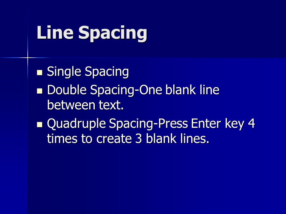 Line Spacing Single Spacing