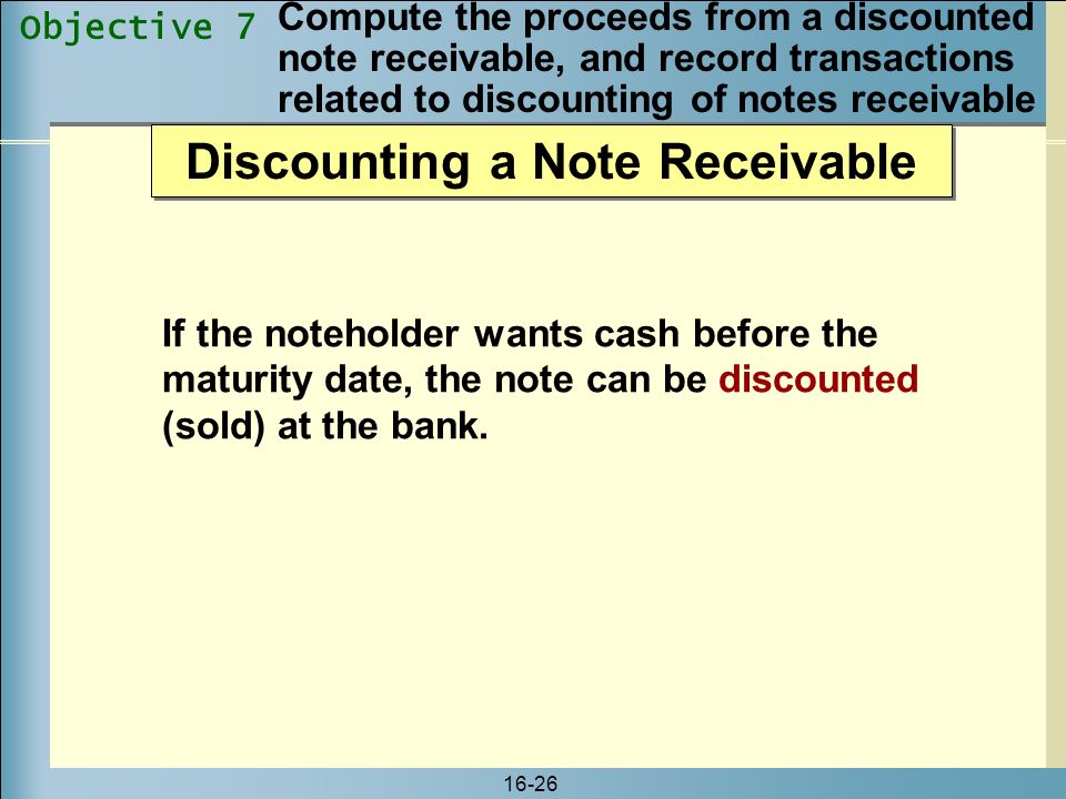 Discounting a Note Receivable