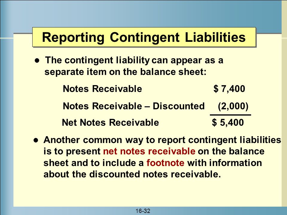 Reporting Contingent Liabilities