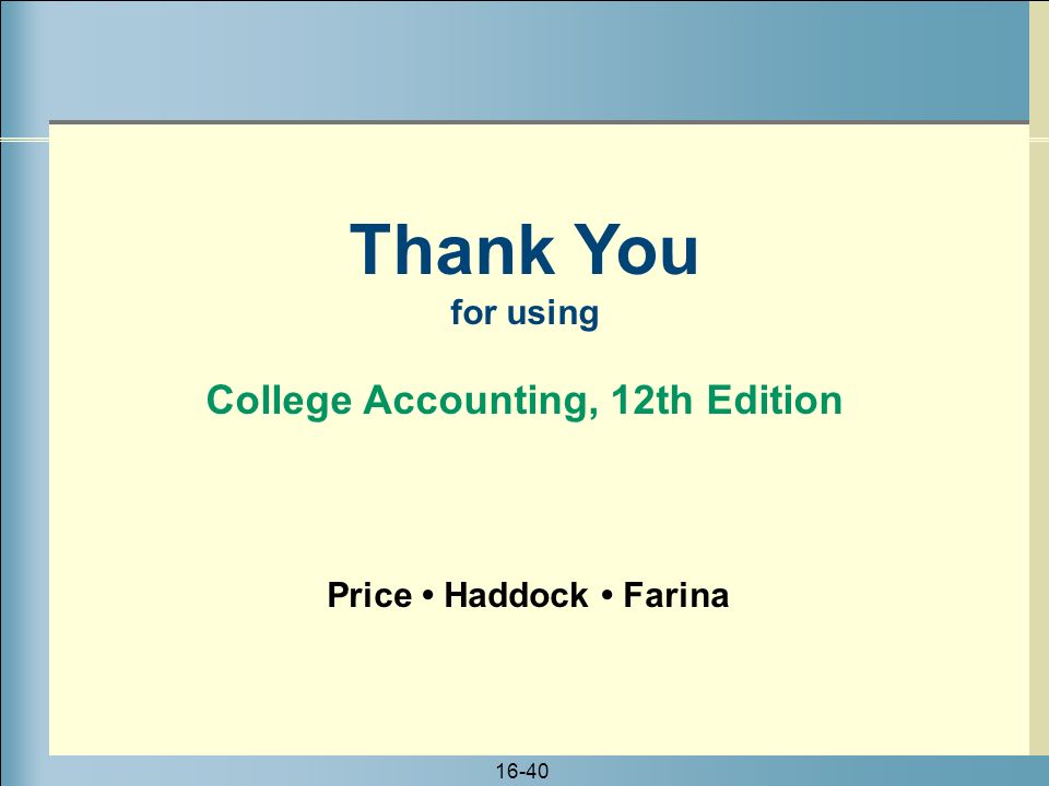 College Accounting, 12th Edition