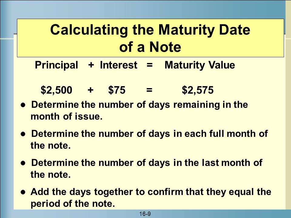 Calculating the Maturity Date of a Note