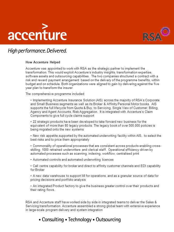 How Accenture Helped