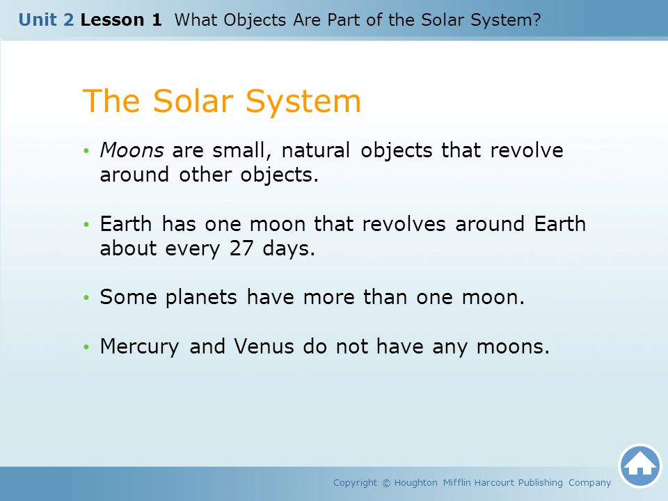 Unit 2 Lesson 1 What Objects Are Part of the Solar System