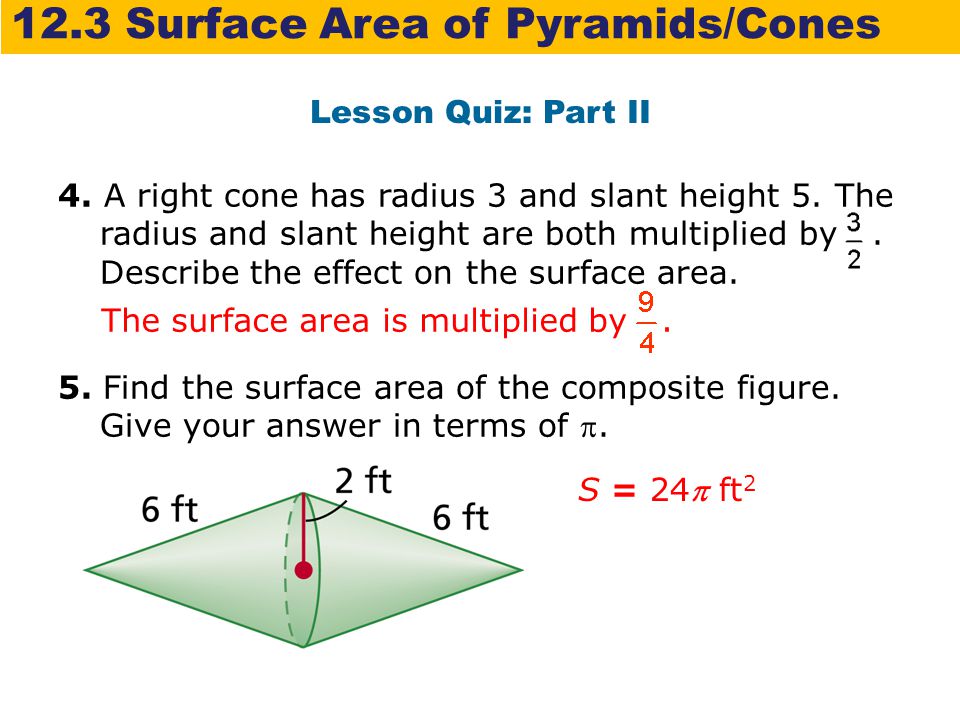 12.3 Surface Area of Pyramids/Cones