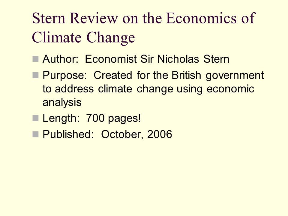 Stern Review on the Economics of Climate Change
