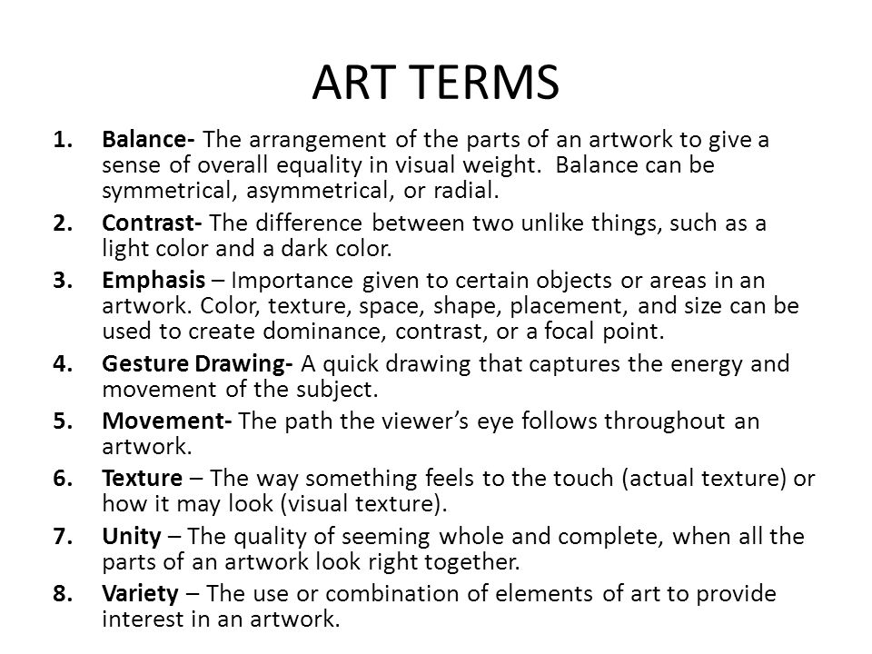 ART TERMS
