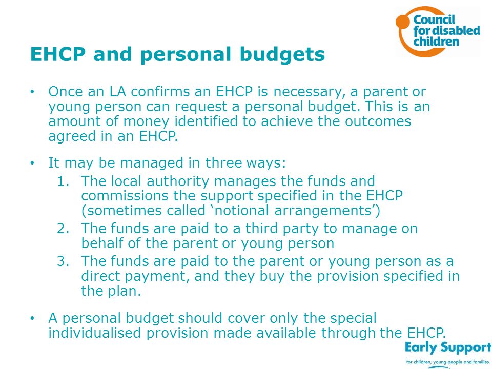 EHCP and personal budgets