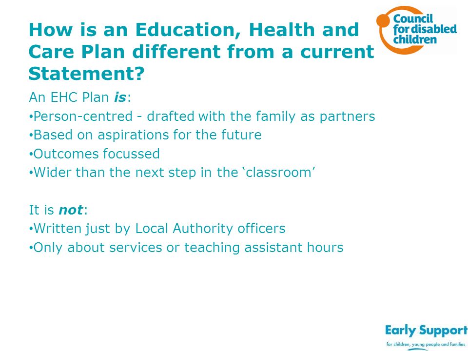 How is an Education, Health and Care Plan different from a current Statement