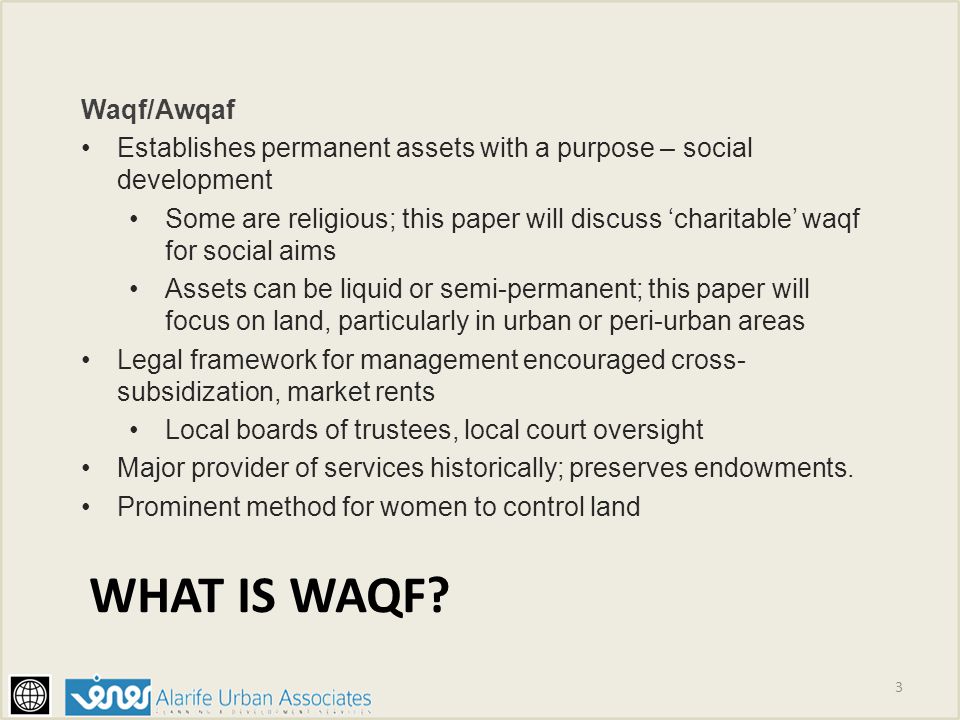 WHAT IS WAQF Waqf/Awqaf