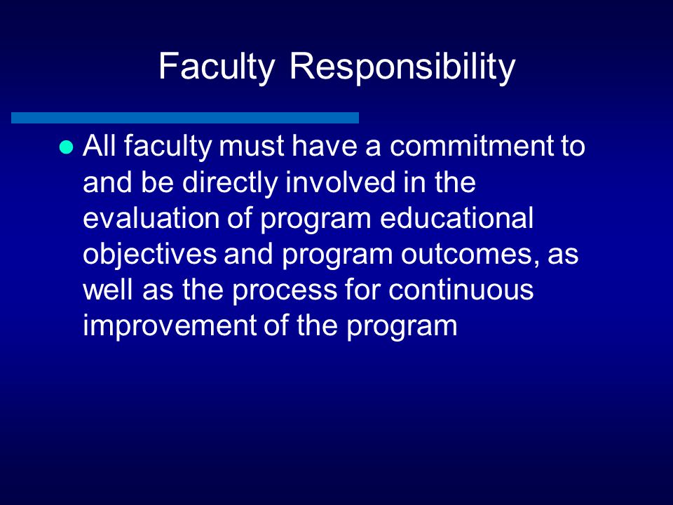 Faculty Responsibility