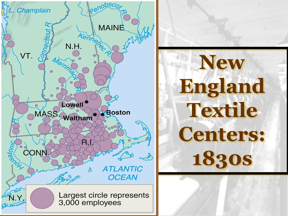 New England Textile Centers: 1830s