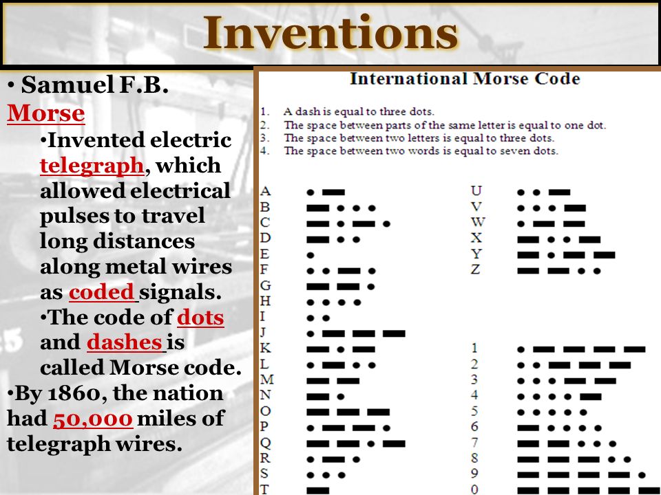 Inventions Samuel F.B. Morse