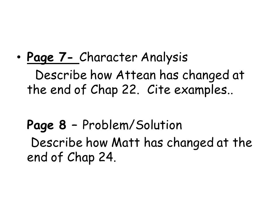 Page 7- Character Analysis